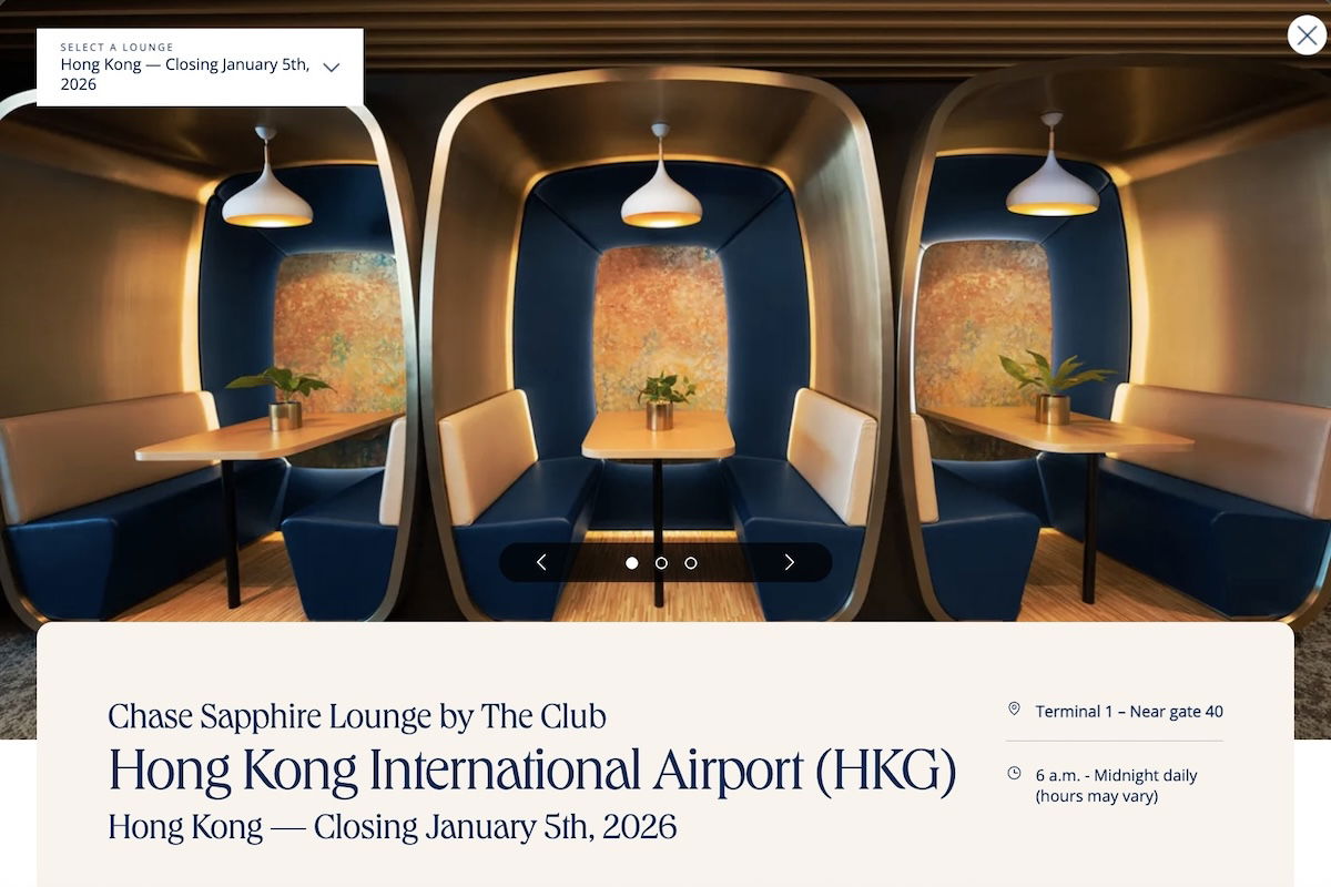 Chase Sapphire Lounge in Hong Kong Scheduled for Closure: Information and Motives