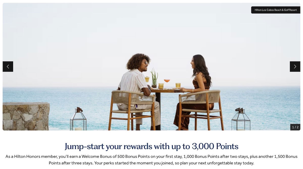 Hilton Honors Provides 3,000 Bonus Points to New Members Upon Finishing Three Stays