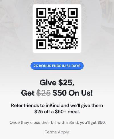 InKind Dining App Referral Program: Get Up to $75 in Rewards