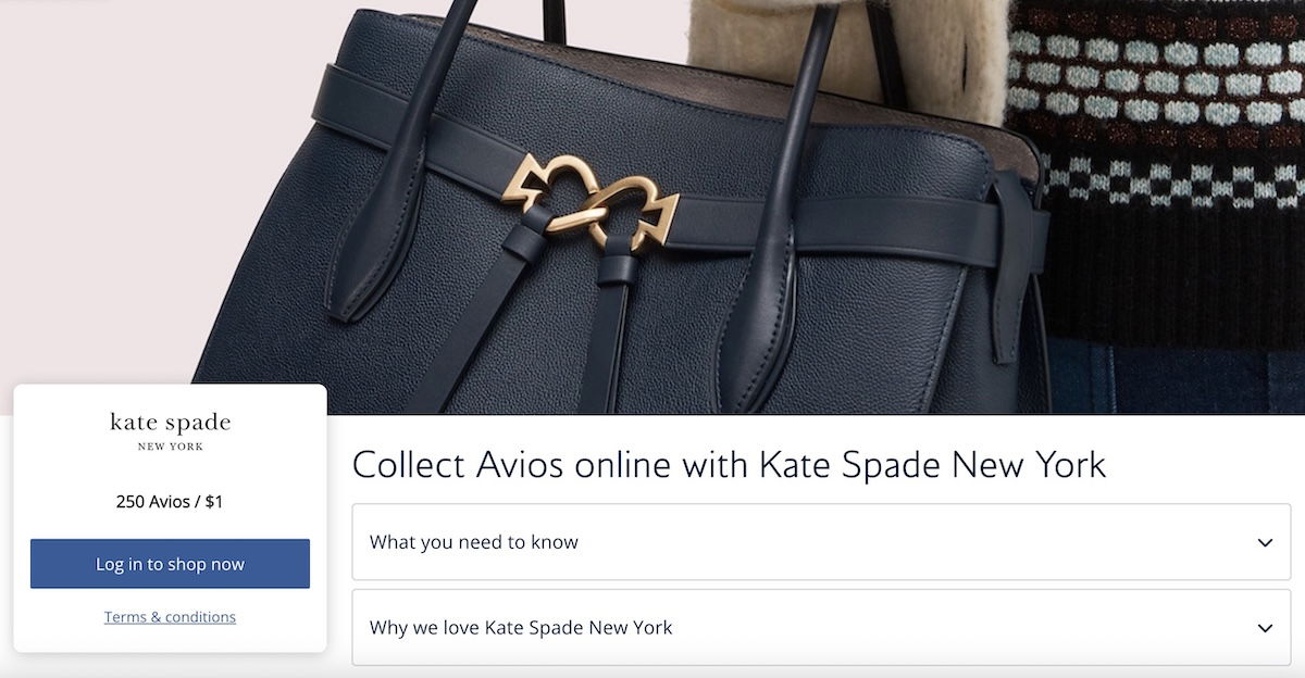 Acquire 250 Avios for Every Dollar Spent on Kate Spade Transactions
