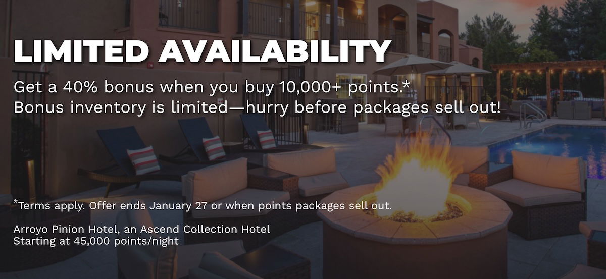 Acquire Choice Privileges Points and enjoy a 40% Bonus at just 0.74 Cents Each