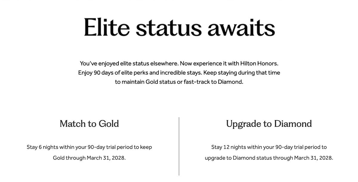 How to Obtain Hilton Honors Elite Status via Match and Challenge Initiatives