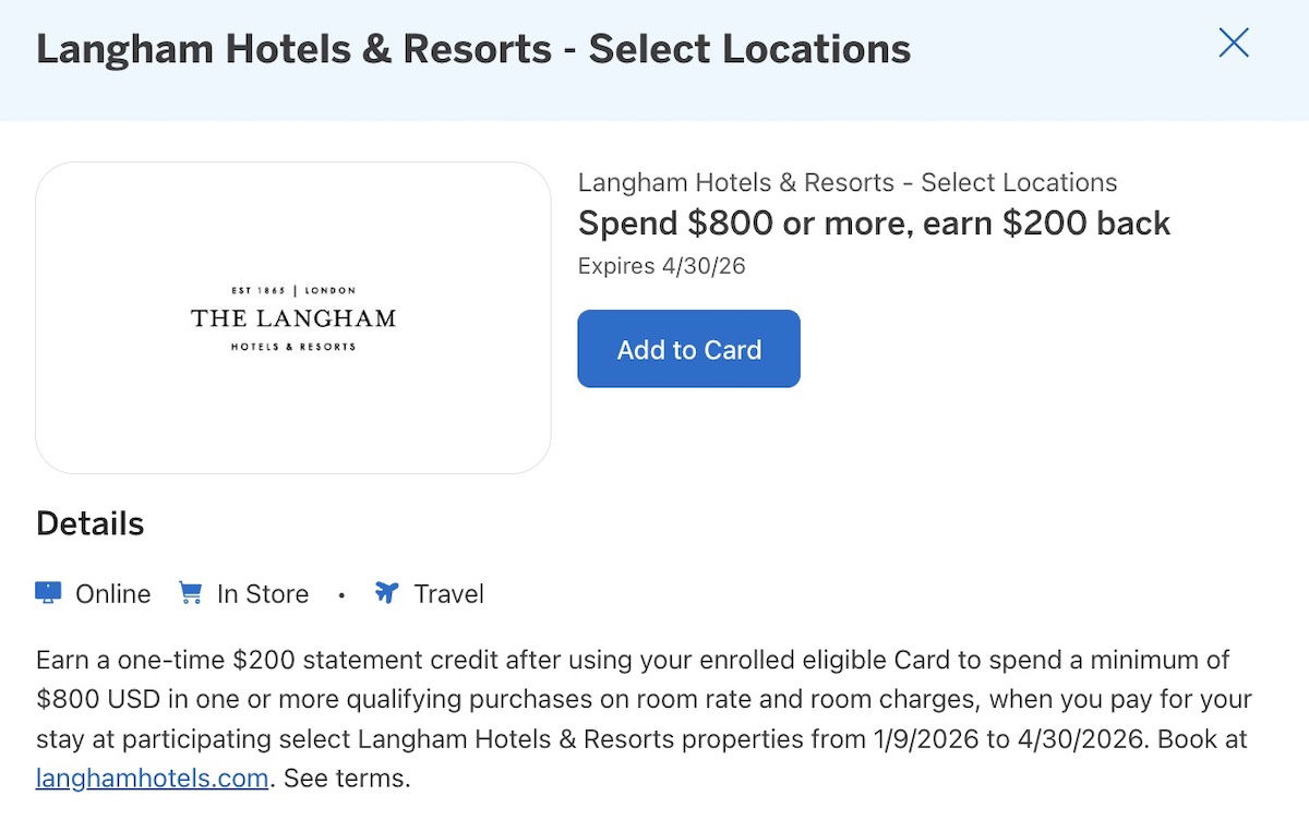 Save Cash at Langham Hotels & Resorts with Specific Amex Offers