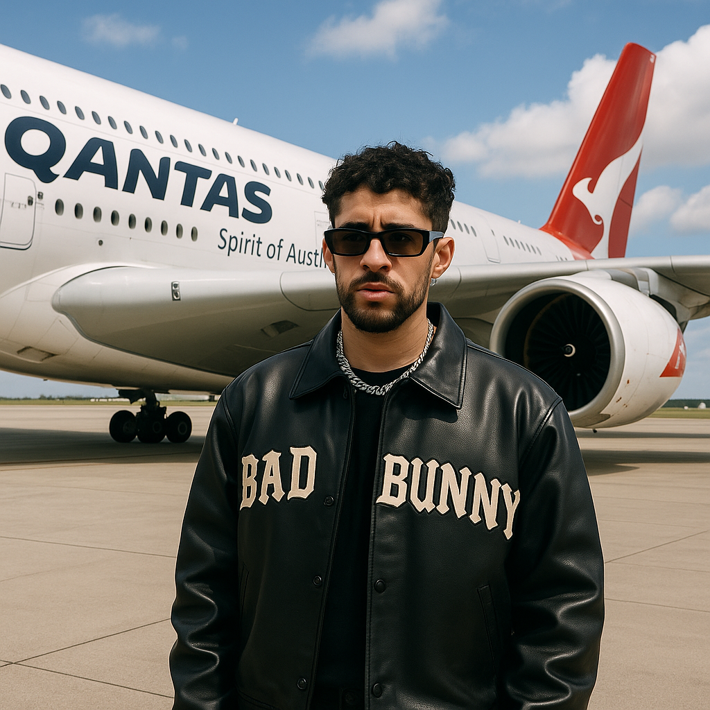 Bad Bunny Rents Qantas Airbus A380 for Global Tour Journey