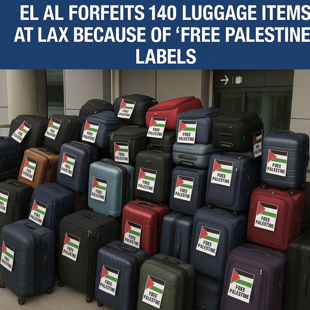 EL AL Forfeits 140 Luggage Items at LAX Because of “Free Palestine” Labels