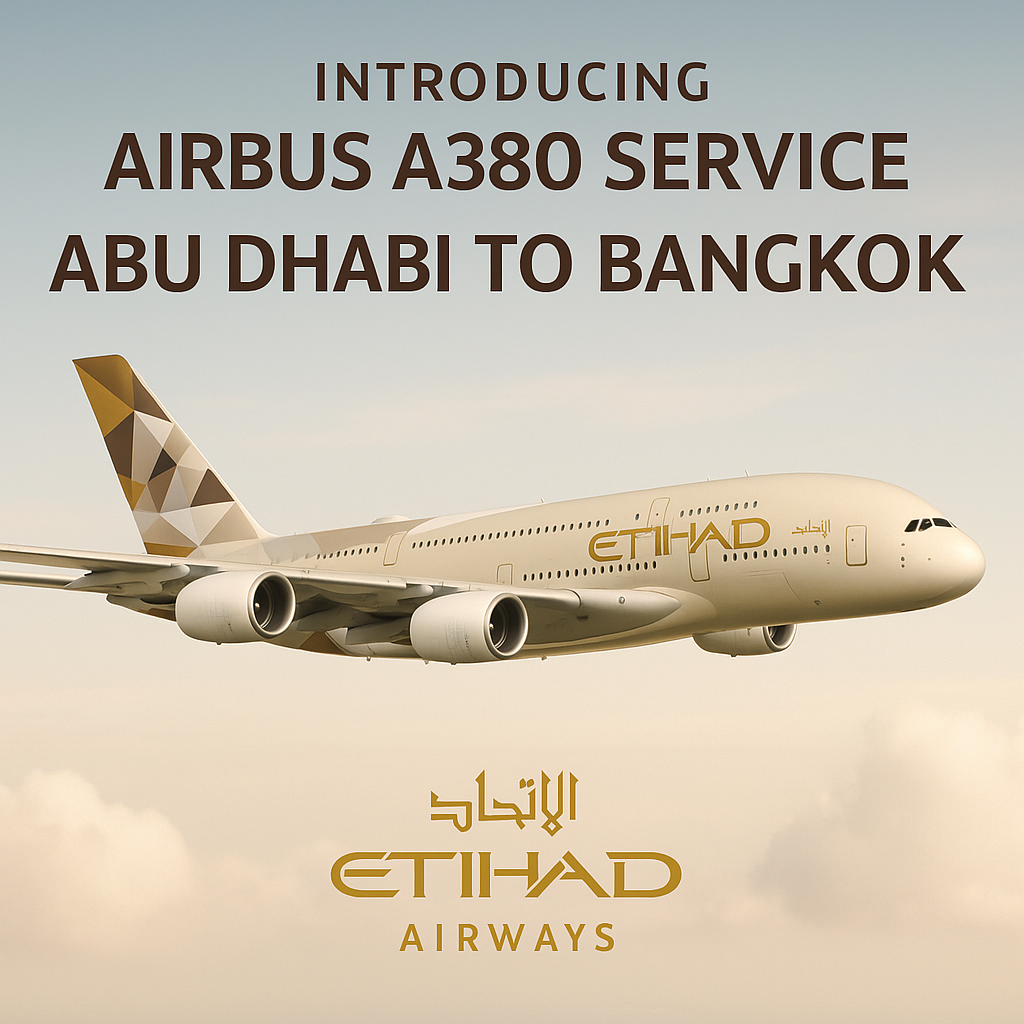 Etihad Airways to Introduce Airbus A380 Service from Abu Dhabi to Bangkok for the Initial Time
