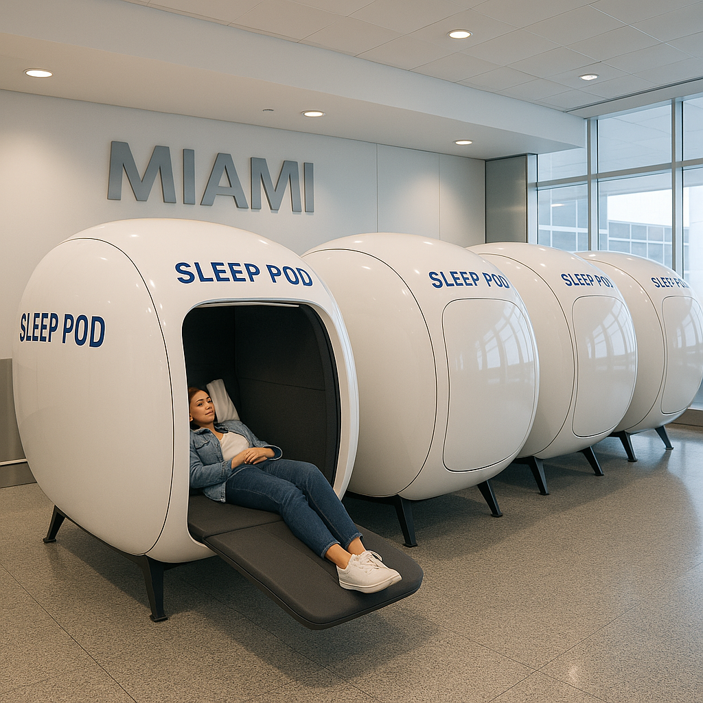 Miami Airport Unveils Sleep Pods Within Terminal for Travelers