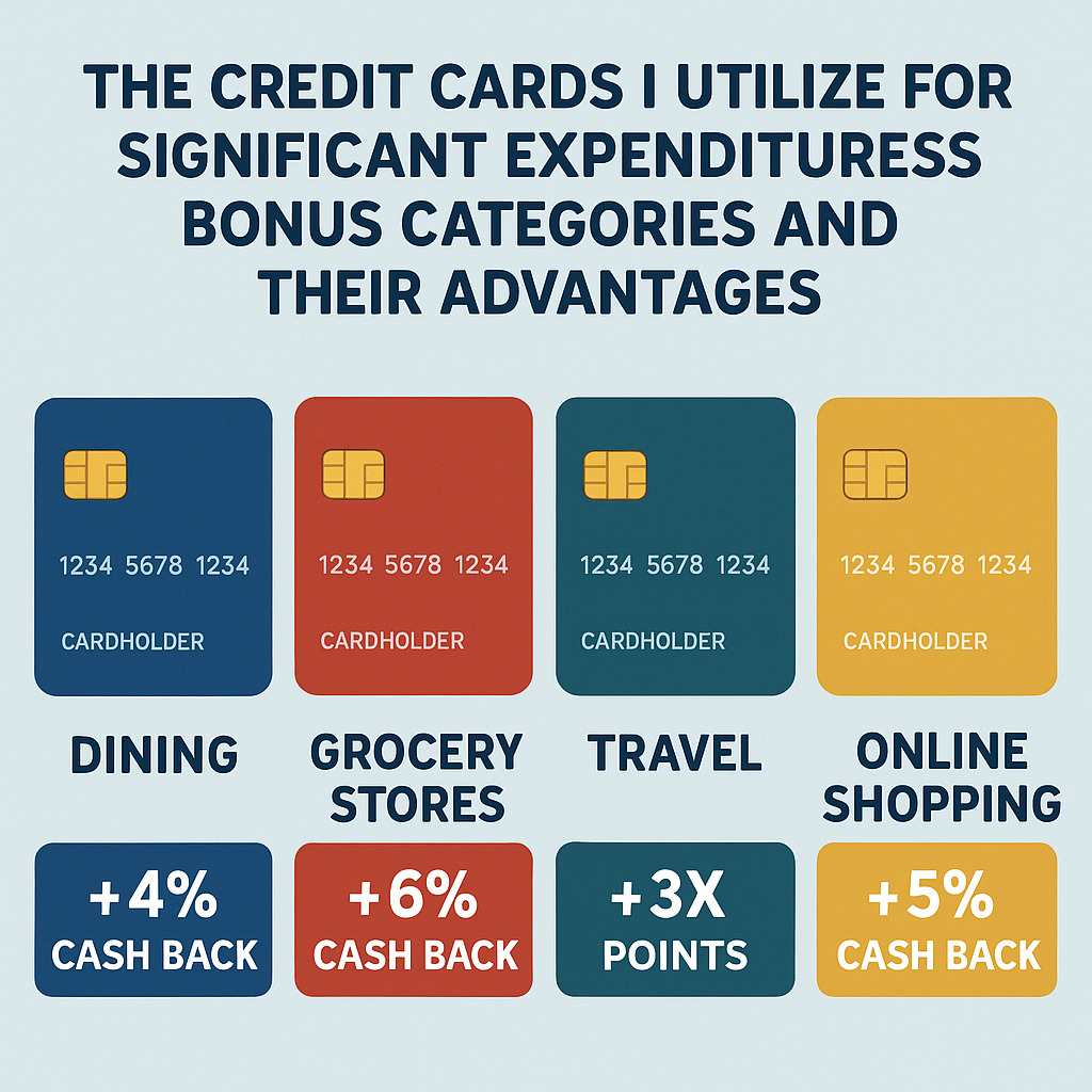 The Credit Cards I Utilize for Significant Expenditures Bonus Categories and Their Advantages
