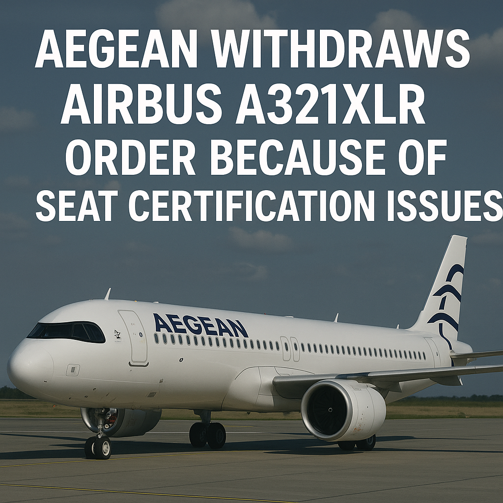 Aegean Withdraws Airbus A321XLR Order Because of Seat Certification Issues