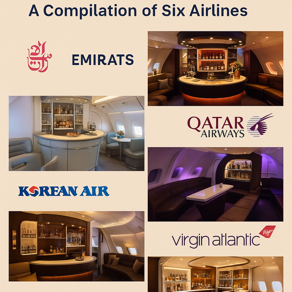 Airlines Providing In-Flight Bars and Lounges: A Compilation of Six Airlines