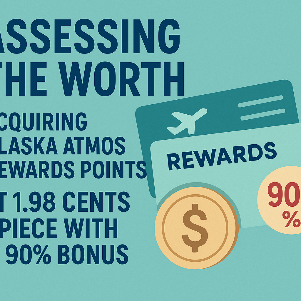 Assessing the Worth: Acquiring Alaska Atmos Rewards Points at 1.98 Cents Apiece with a 90% Bonus