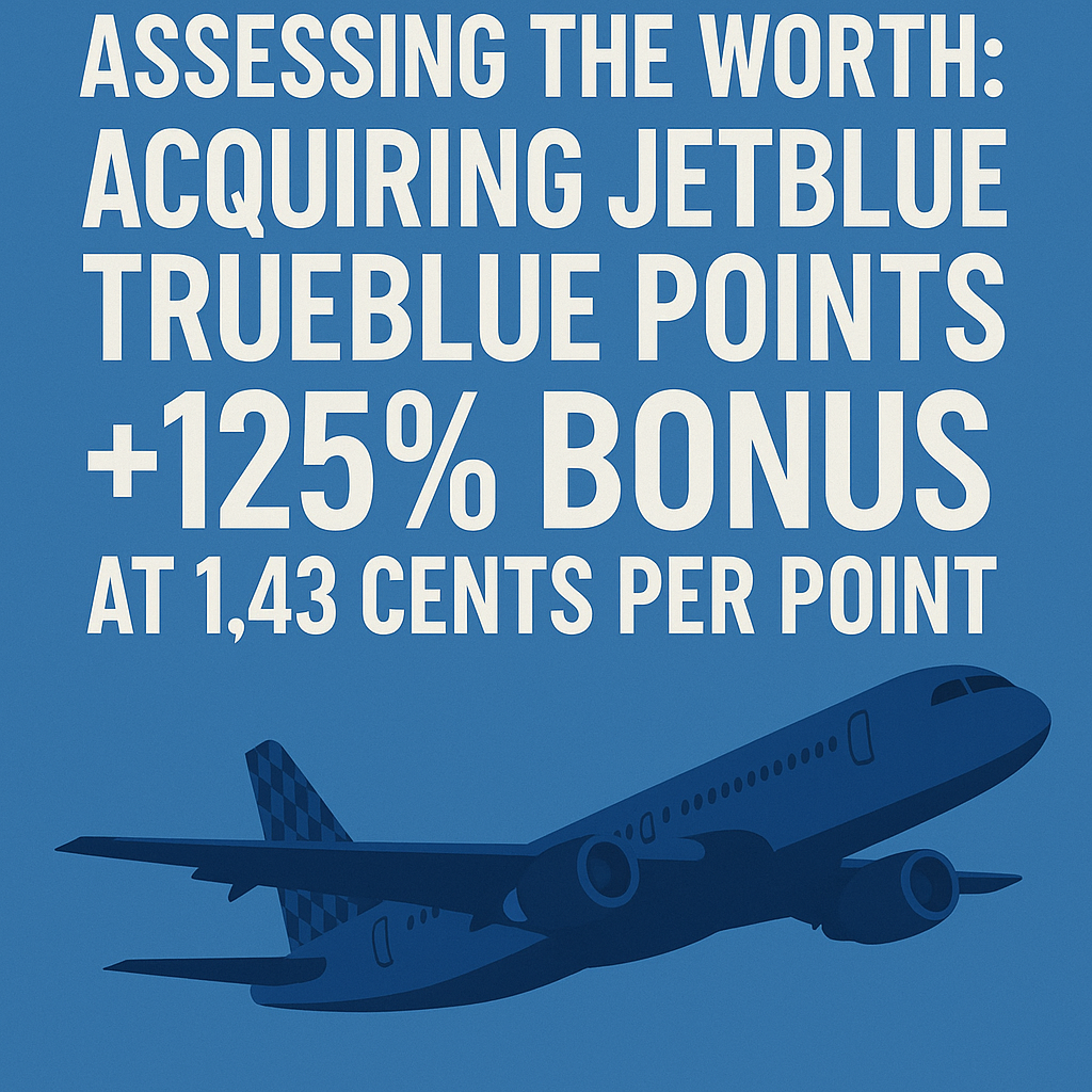 Assessing the Worth: Acquiring JetBlue TrueBlue Points with a 125% Bonus at 1.43 Cents per Point