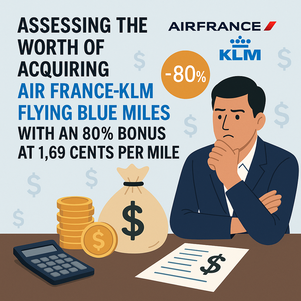 Assessing the Worth of Acquiring Air France-KLM Flying Blue Miles with an 80% Bonus at 1.69 Cents Per Mile