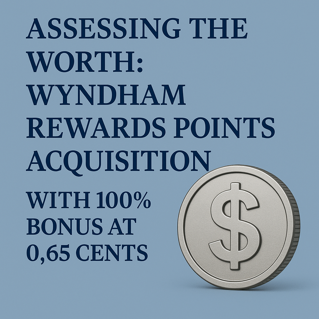 Assessing the Worth: Wyndham Rewards Points Acquisition with 100% Bonus at 0.65 Cents