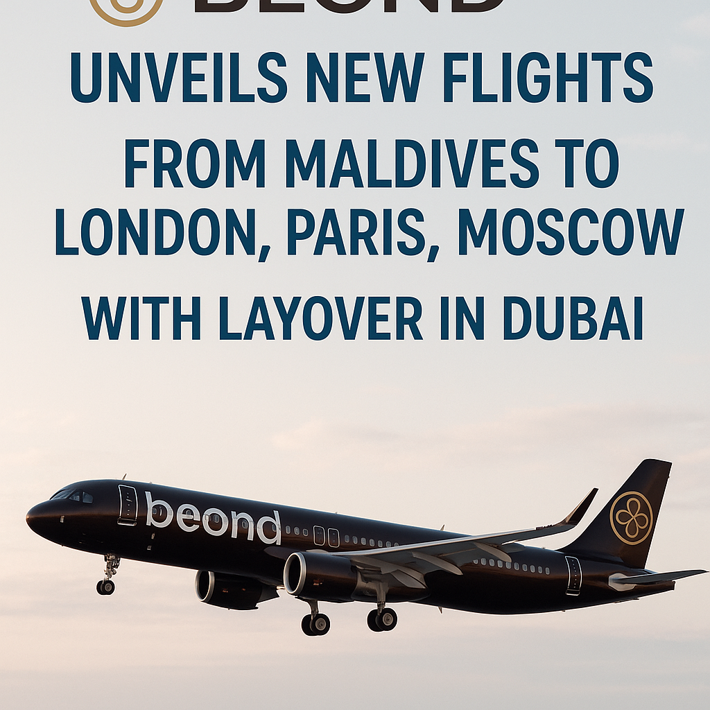 Beond Airlines Unveils New Flights from Maldives to London, Paris, and Moscow with Layover in Dubai