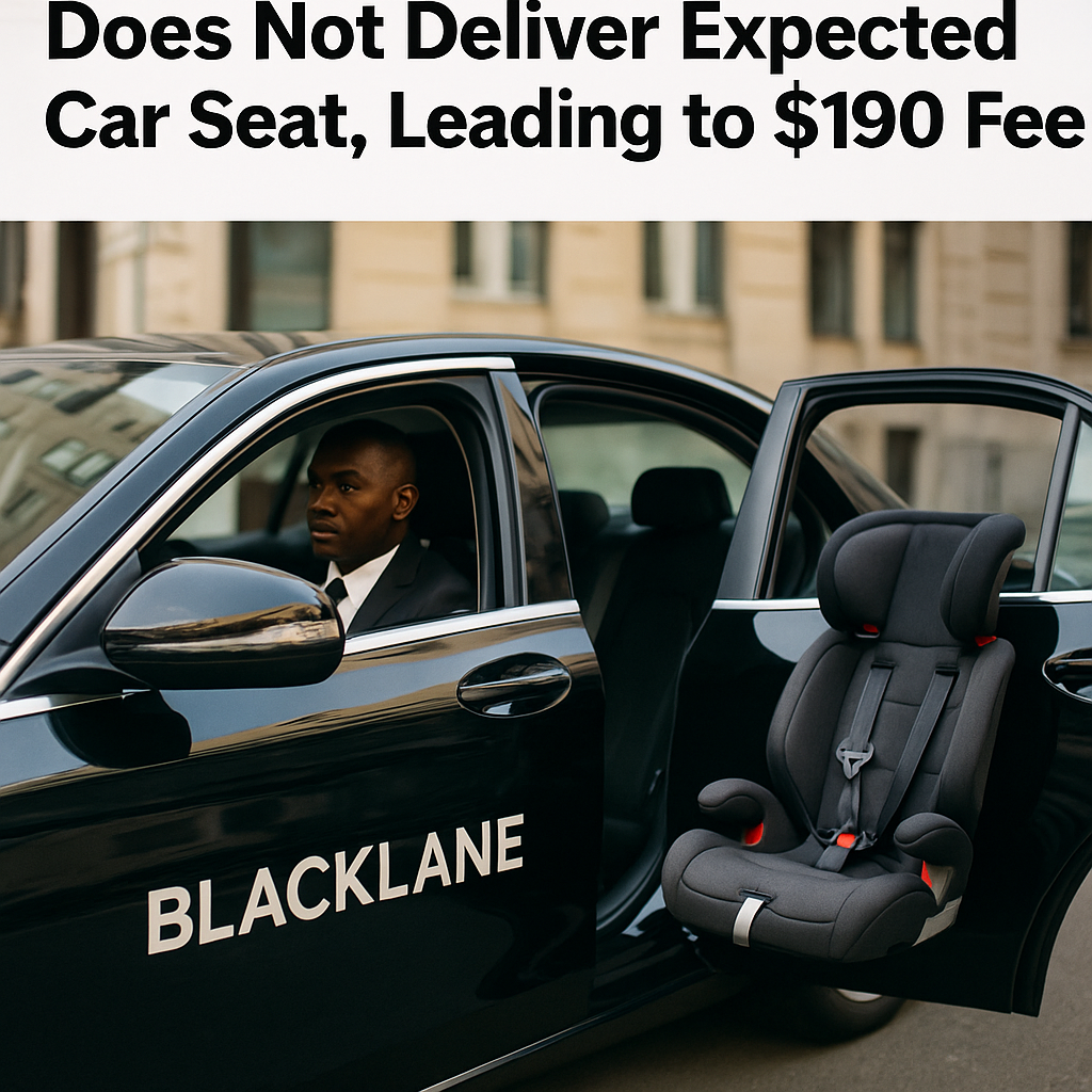 Blacklane Driver Does Not Deliver Expected Car Seat, Leading to $190 Fee