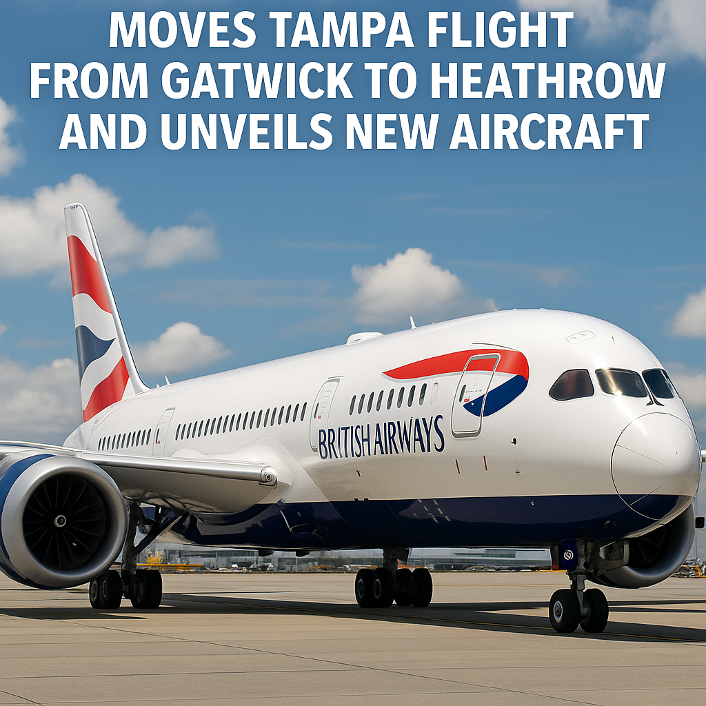 British Airways Moves Tampa Flight from Gatwick to Heathrow and Unveils New Aircraft