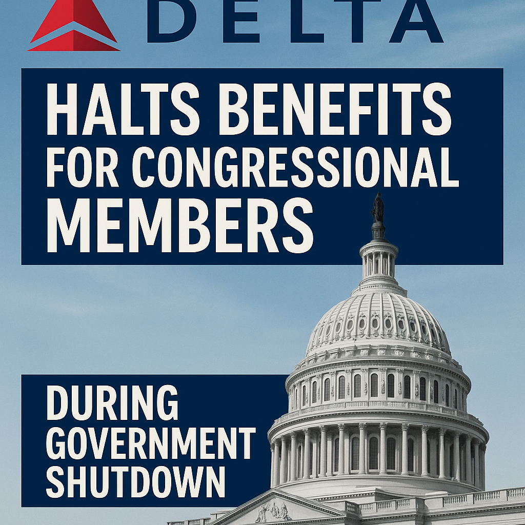 Delta Airlines Halts Benefits for Congressional Members During Government Shutdown