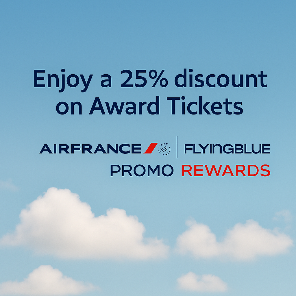 Enjoy a 25% discount on Award Tickets with Air France-KLM Flying Blue Promo Rewards
