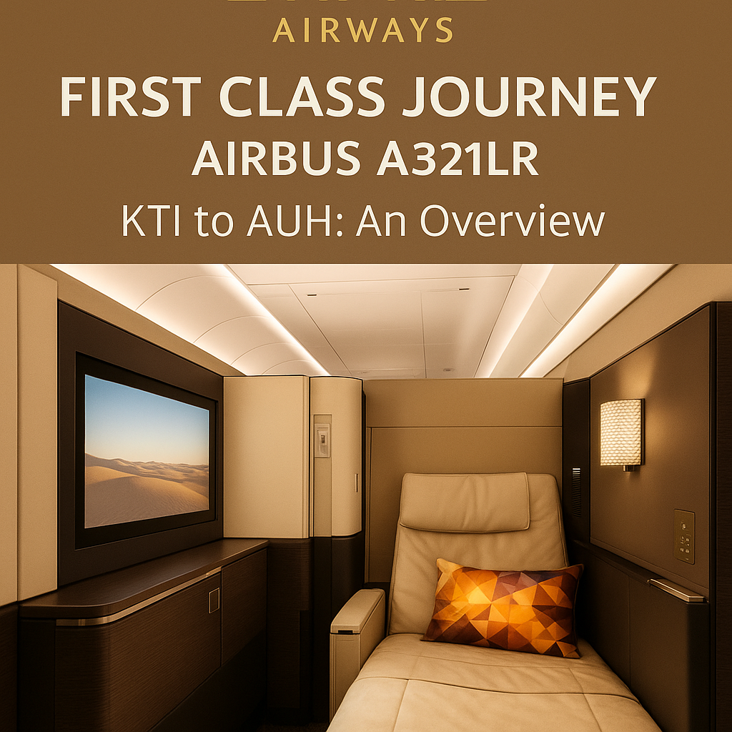 Etihad Airways First Class Journey on Airbus A321LR from KTI to AUH: An Overview
