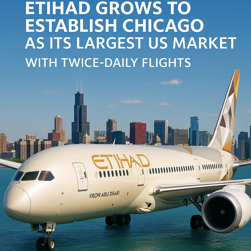 Etihad Grows to Establish Chicago as Its Largest US Market with Twice-Daily Flights