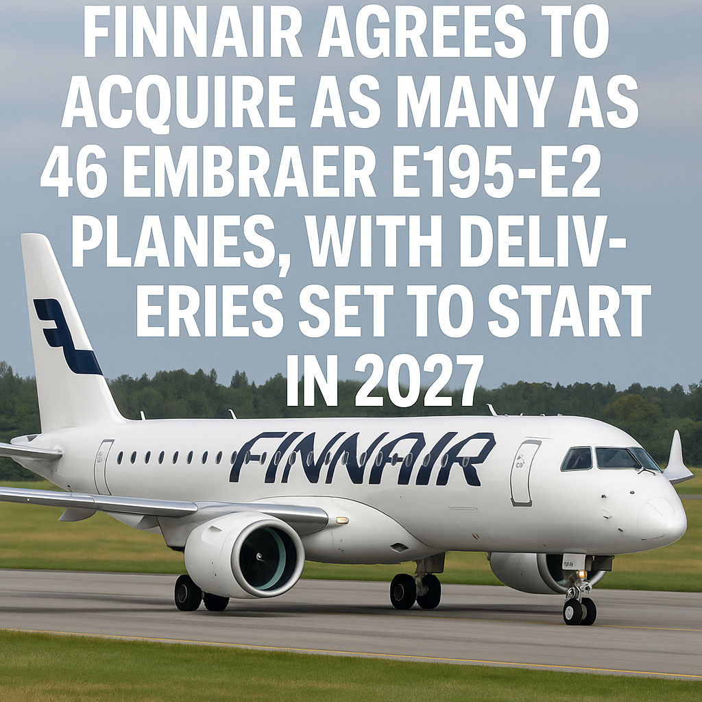 Finnair Agrees to Acquire as Many as 46 Embraer E195-E2 Planes, with Deliveries Set to Start in 2027