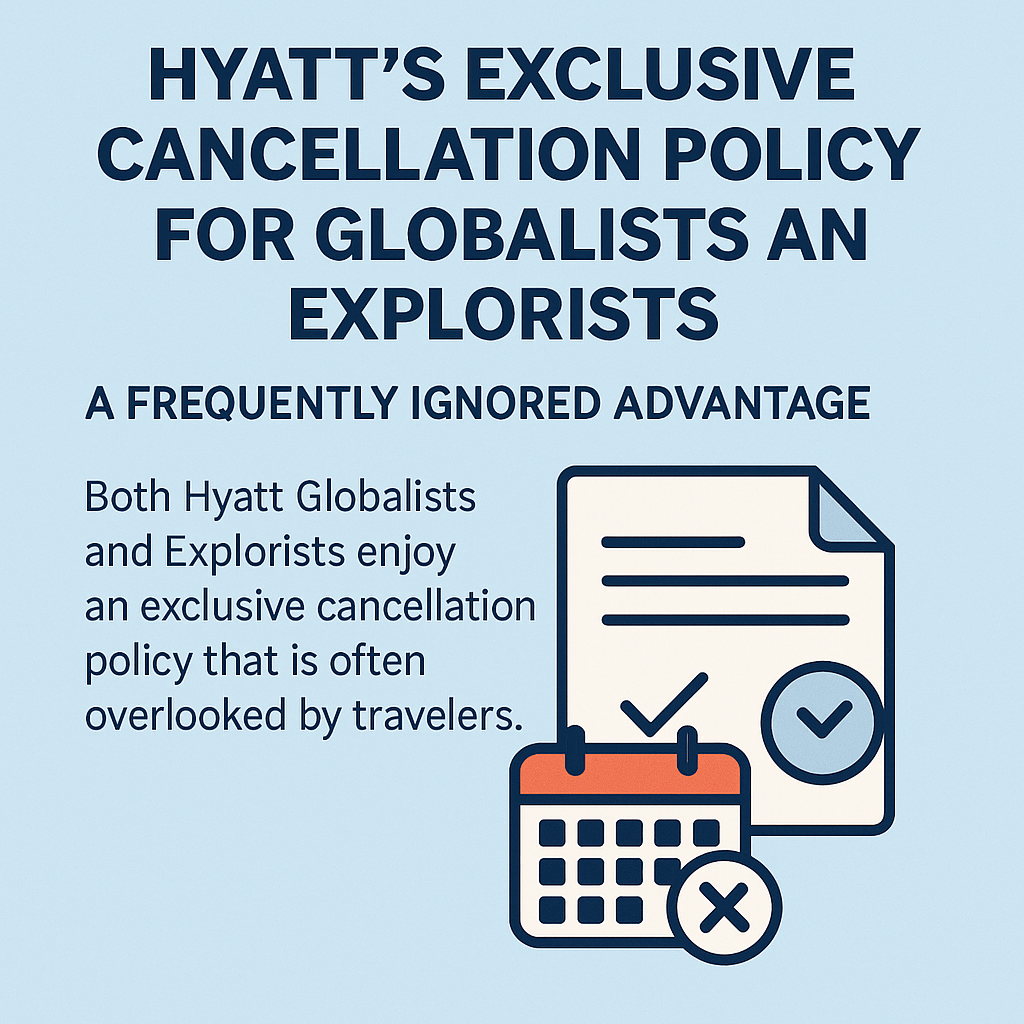Hyatt’s Exclusive Cancellation Policy for Globalists and Explorists: A Frequently Ignored Advantage