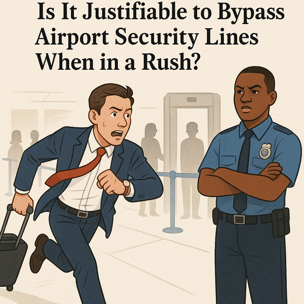 Is It Justifiable to Bypass Airport Security Lines When in a Rush?