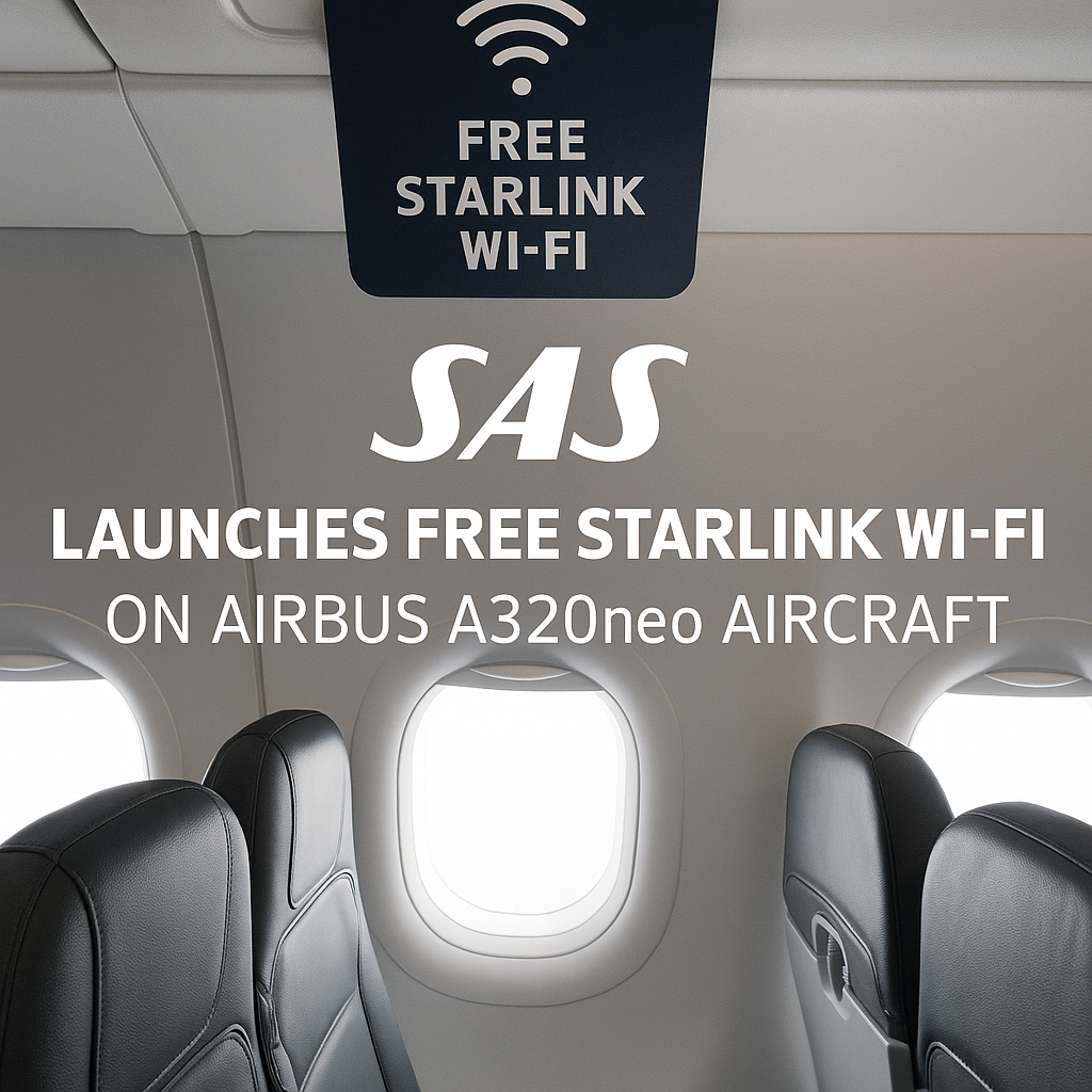 SAS Launches Free Starlink Wi-Fi on Airbus A320neo Aircraft