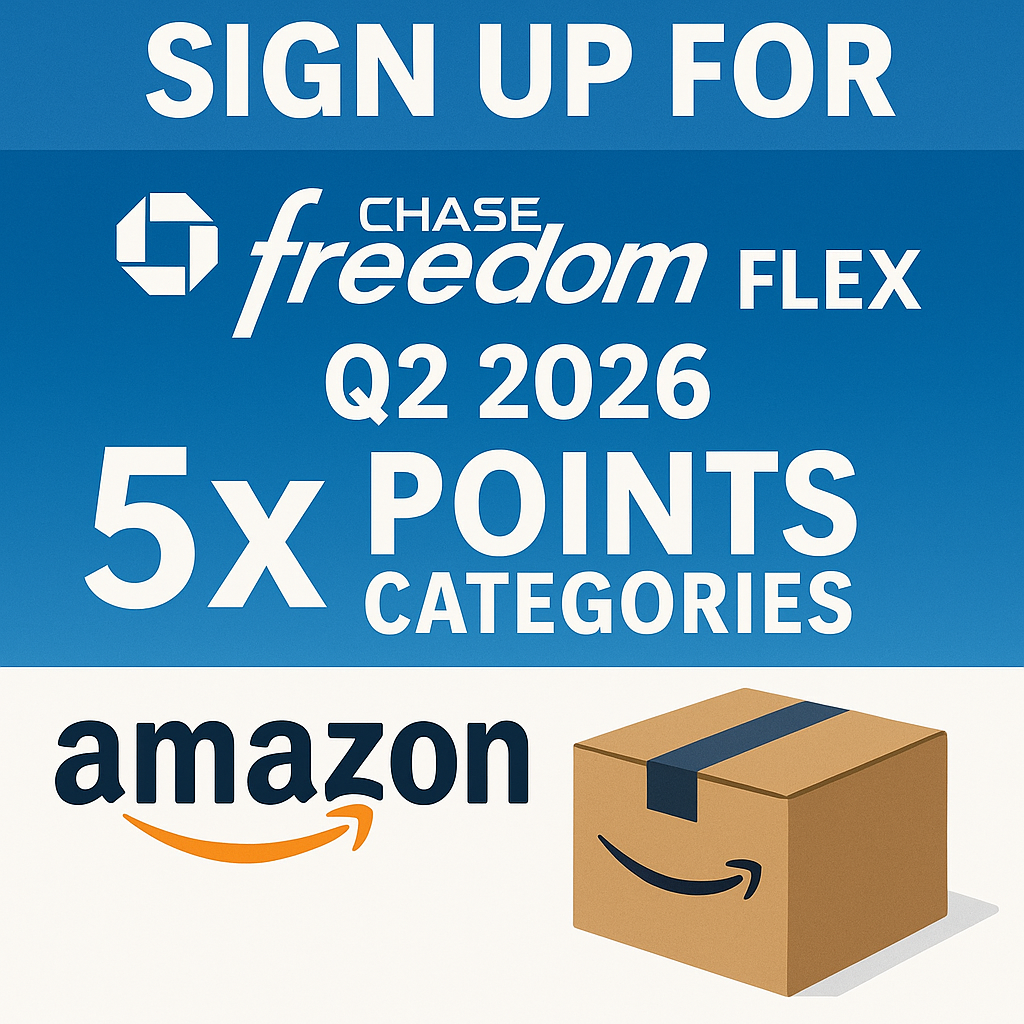 Sign up for Chase Freedom Flex Q2 2026 5x Points Categories Highlighting Amazon