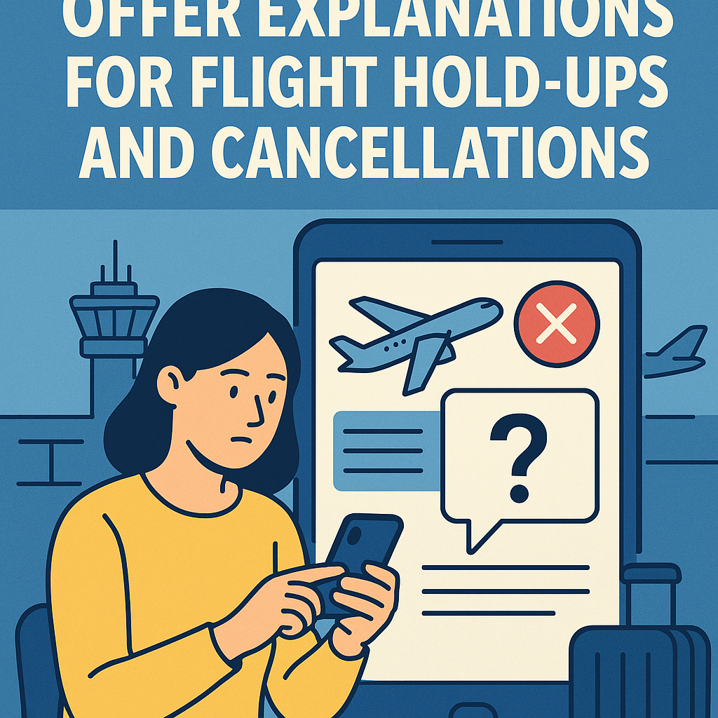 U.S. Application and Website Offer Explanations for Flight Hold-ups and Cancellations