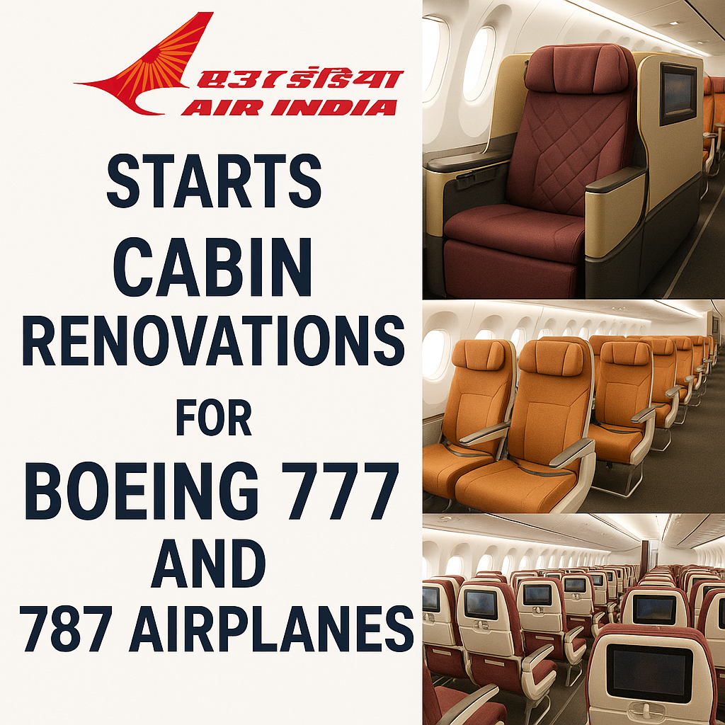 Air India Starts Cabin Renovations for Boeing 777 and 787 Airplanes