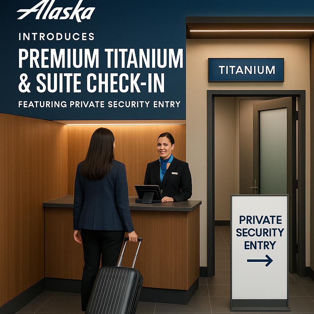 Alaska Airlines Introduces Premium Titanium & Suite Check-In Featuring Private Security Entry
