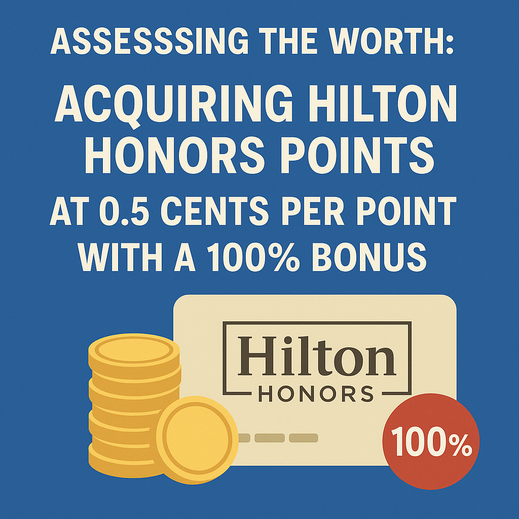 Assessing the Worth: Acquiring Hilton Honors Points at 0.5 Cents Per Point with a Full 100% Bonus