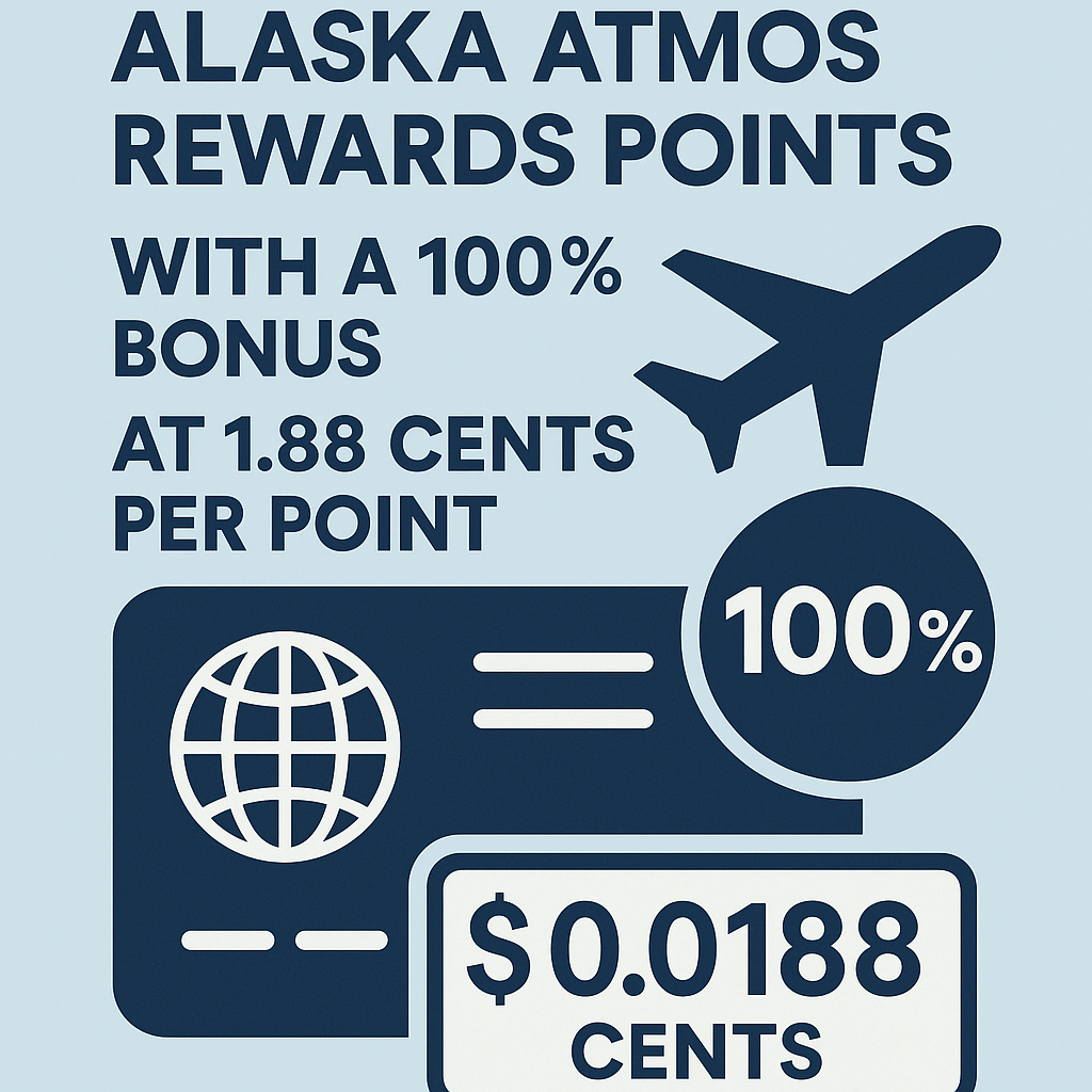 Assessing the Worth of Acquiring Alaska Atmos Rewards Points with a 100% Bonus at 1.88 Cents Per Point