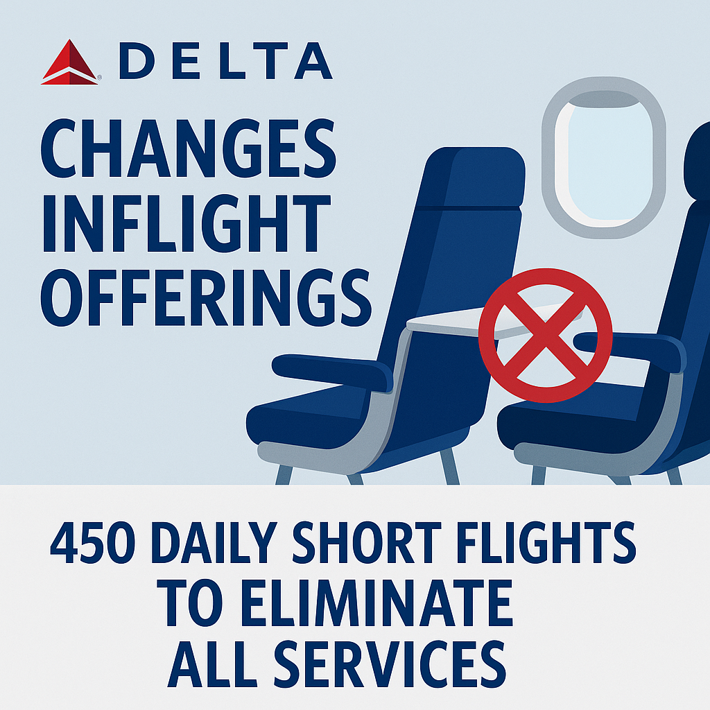 Delta Changes Inflight Offerings: 450 Daily Short Flights to Eliminate All Services