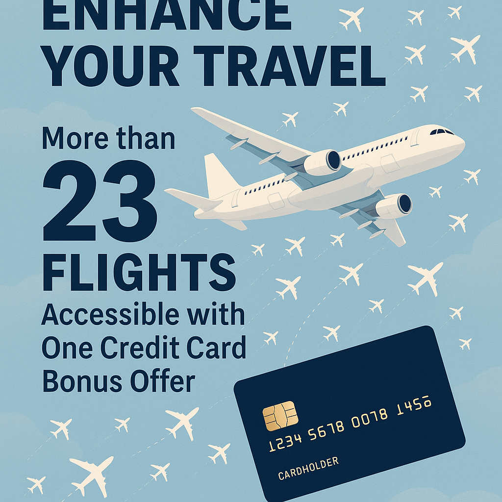 Enhance Your Travel: More than 23 Flights Accessible with One Credit Card Bonus Offer