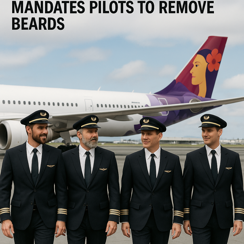 Hawaiian Airlines Concludes Uncommon Policy, Mandates Pilots to Remove Beards