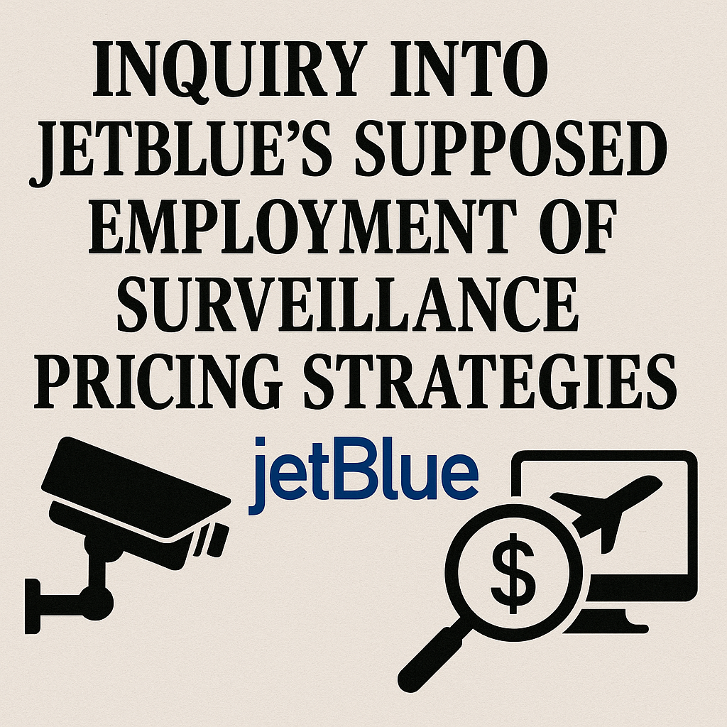 Inquiry into JetBlue’s Supposed Employment of Surveillance Pricing Strategies
