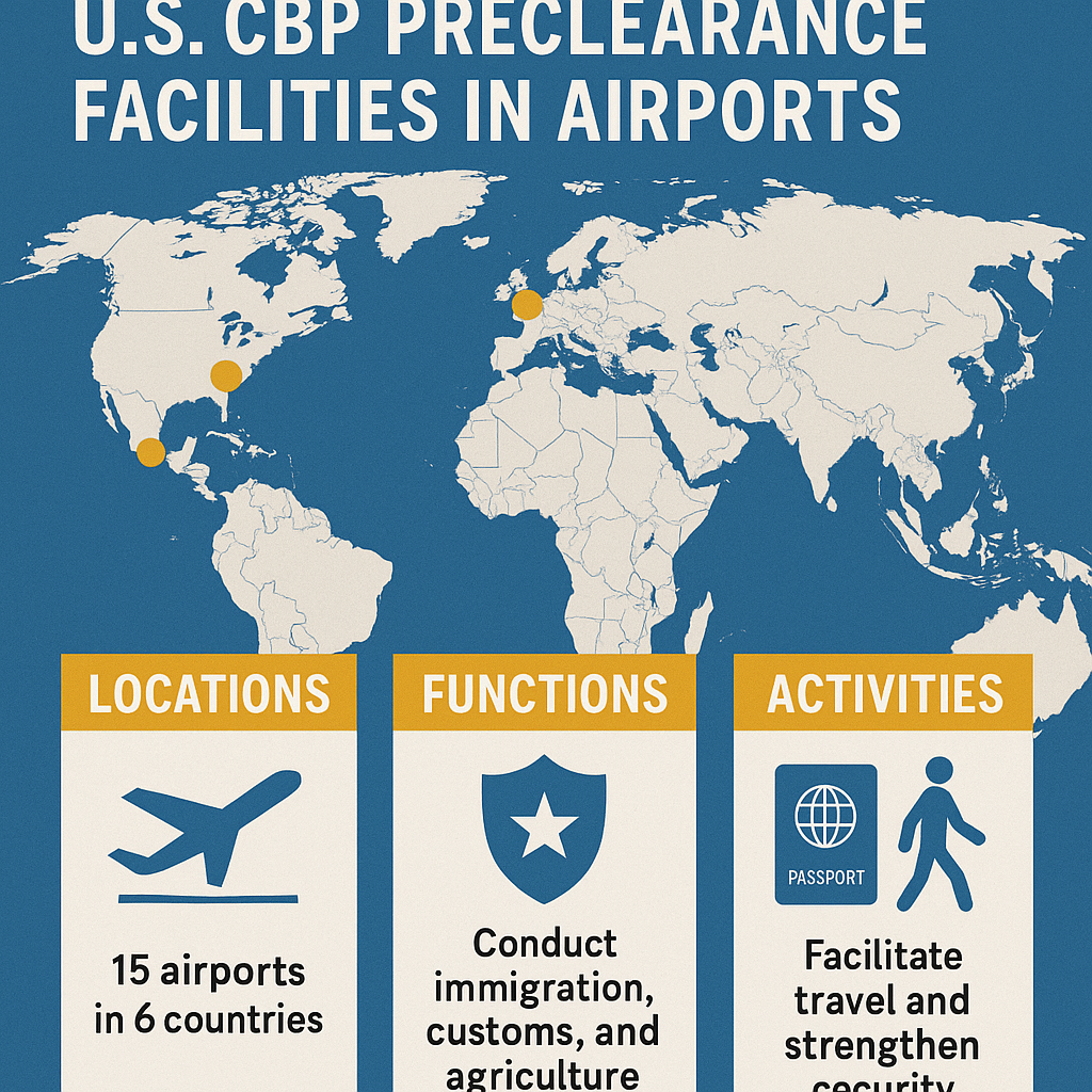 Locations, Functions, and Activities of US CBP Preclearance Facilities in Airports