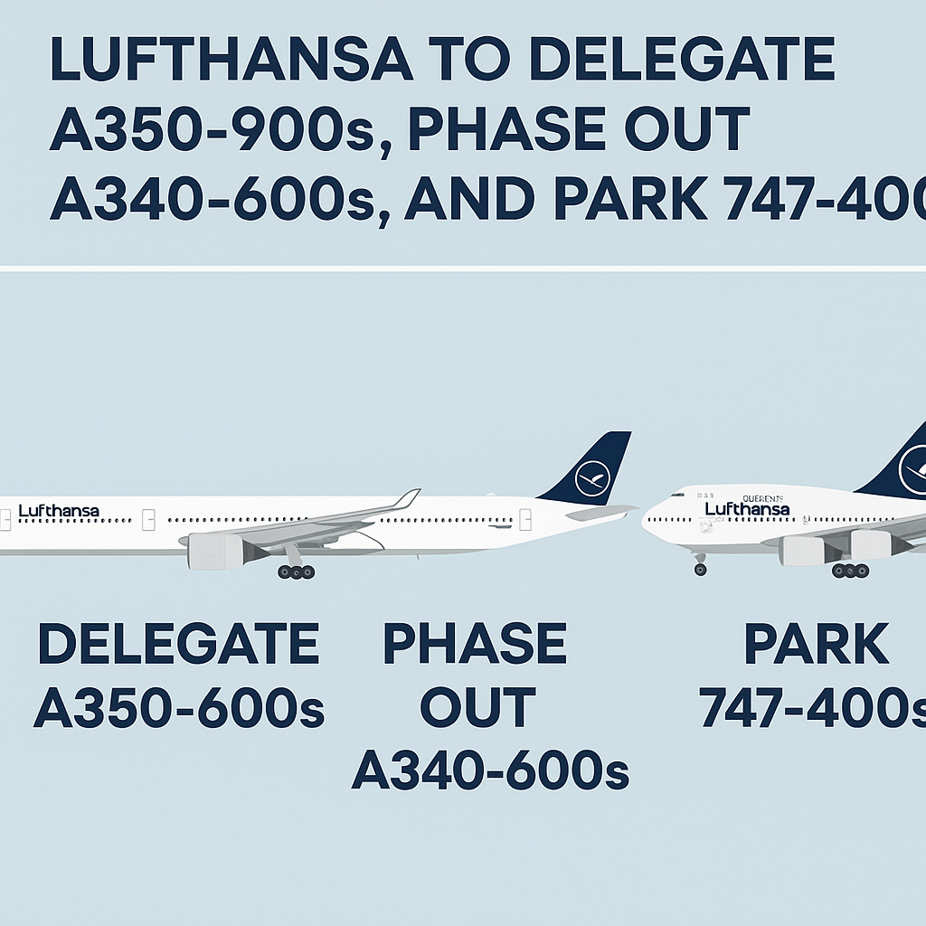 Lufthansa to Delegate A350-900s, Phase Out A340-600s, and Park 747-400s