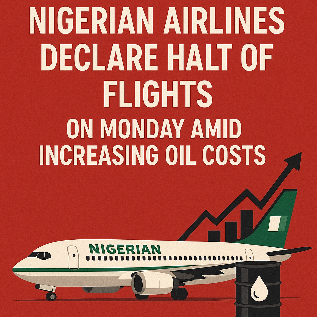Nigerian Airlines Declare Halt of Flights on Monday Amid Increasing Oil Costs