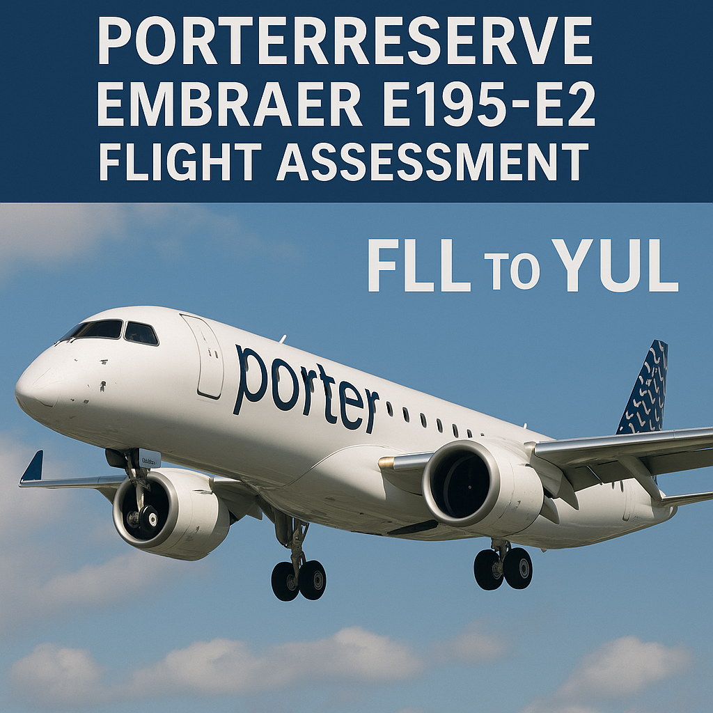 Porter Airlines PorterReserve Embraer E195-E2 Flight Assessment: FLL to YUL