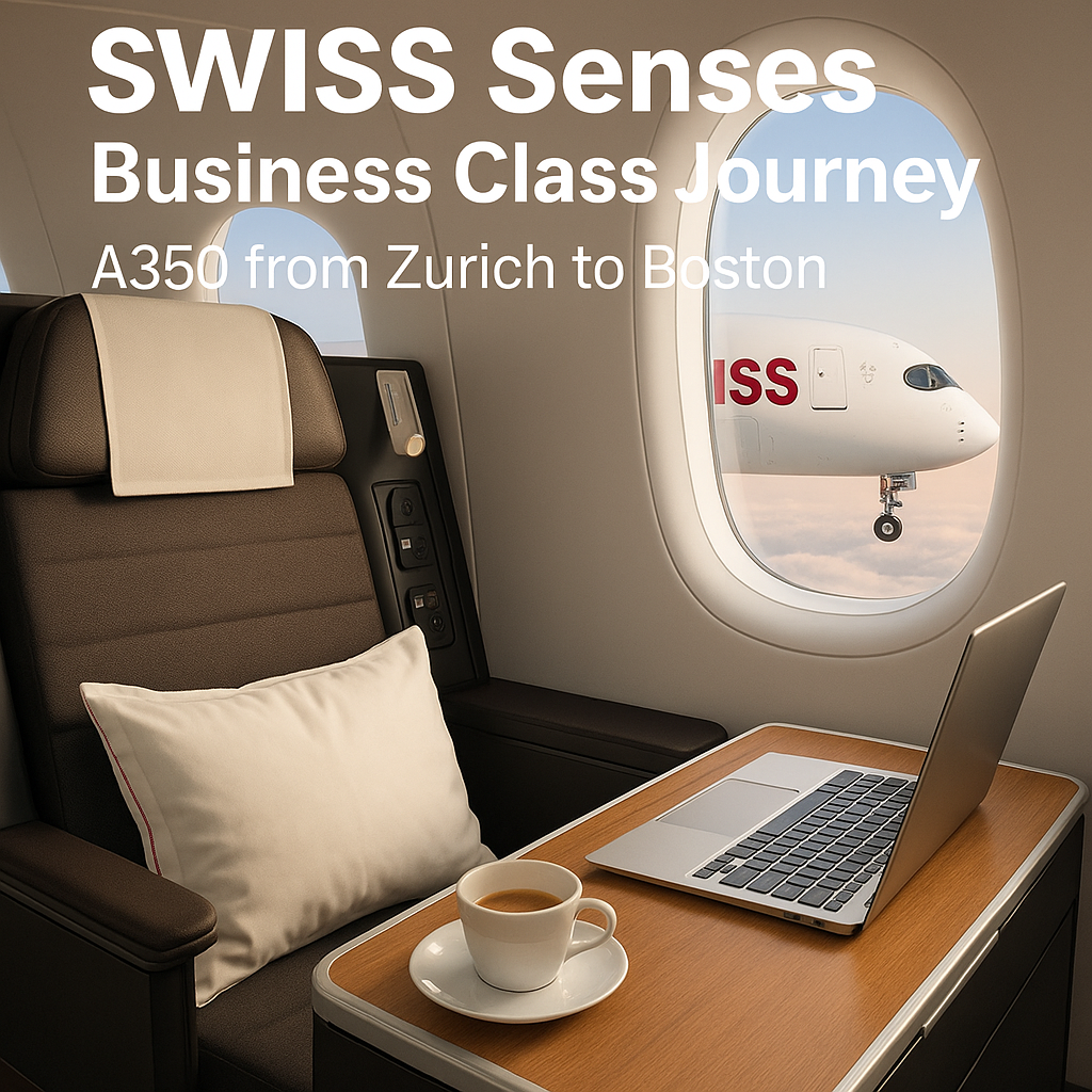 SWISS Senses Business Class Journey on Airbus A350 from Zurich to Boston