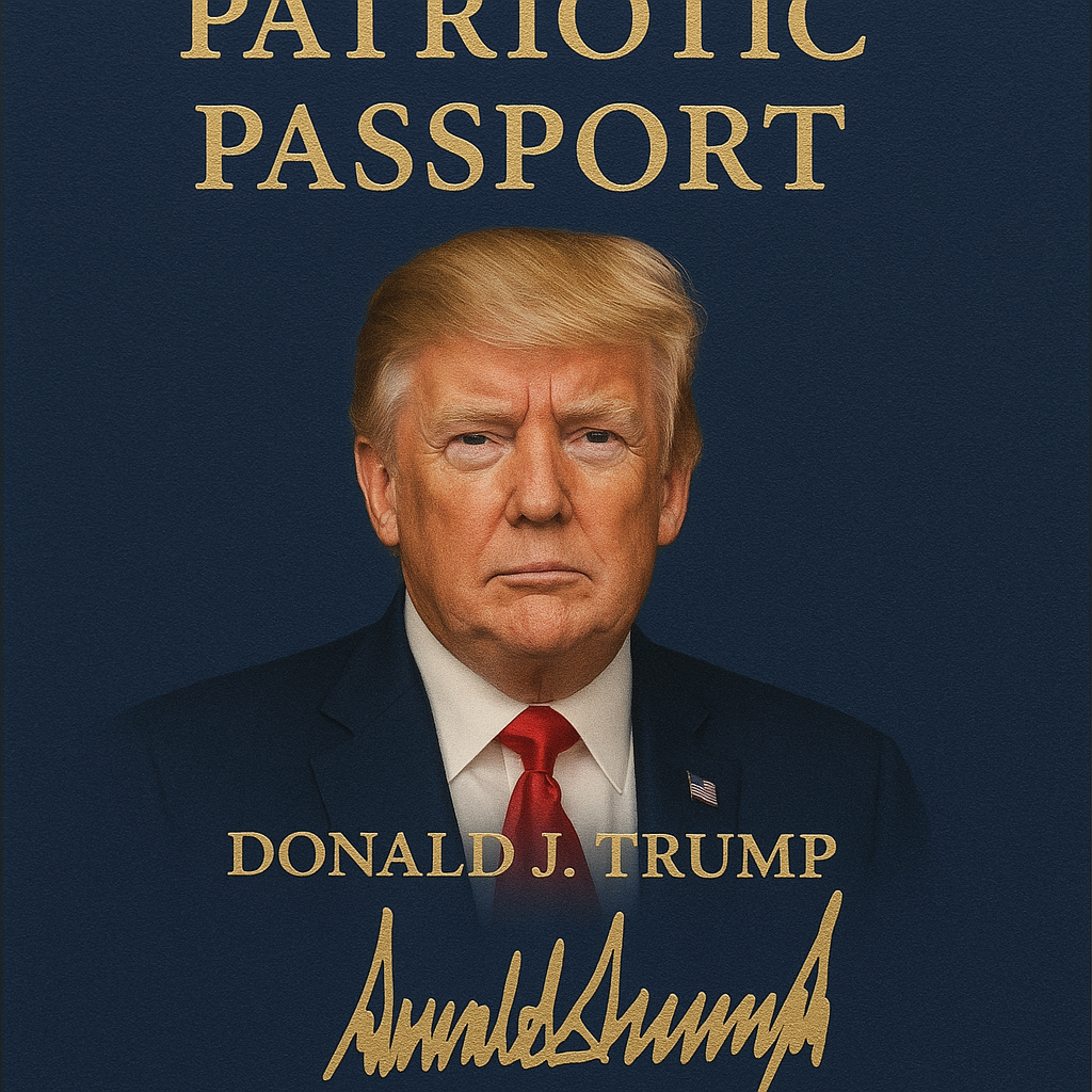 Trump Unveils Exclusive “Patriotic Passport” Showcasing His Likeness and Golden Signature