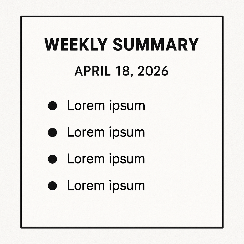 Weekly Summary for April 18, 2026