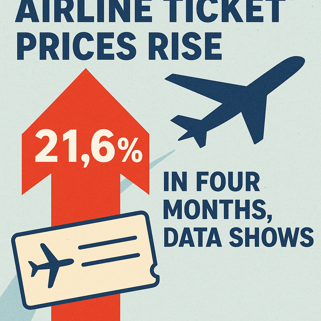 Airline Ticket Prices Rise by 21.6% in Four Months, Data Shows