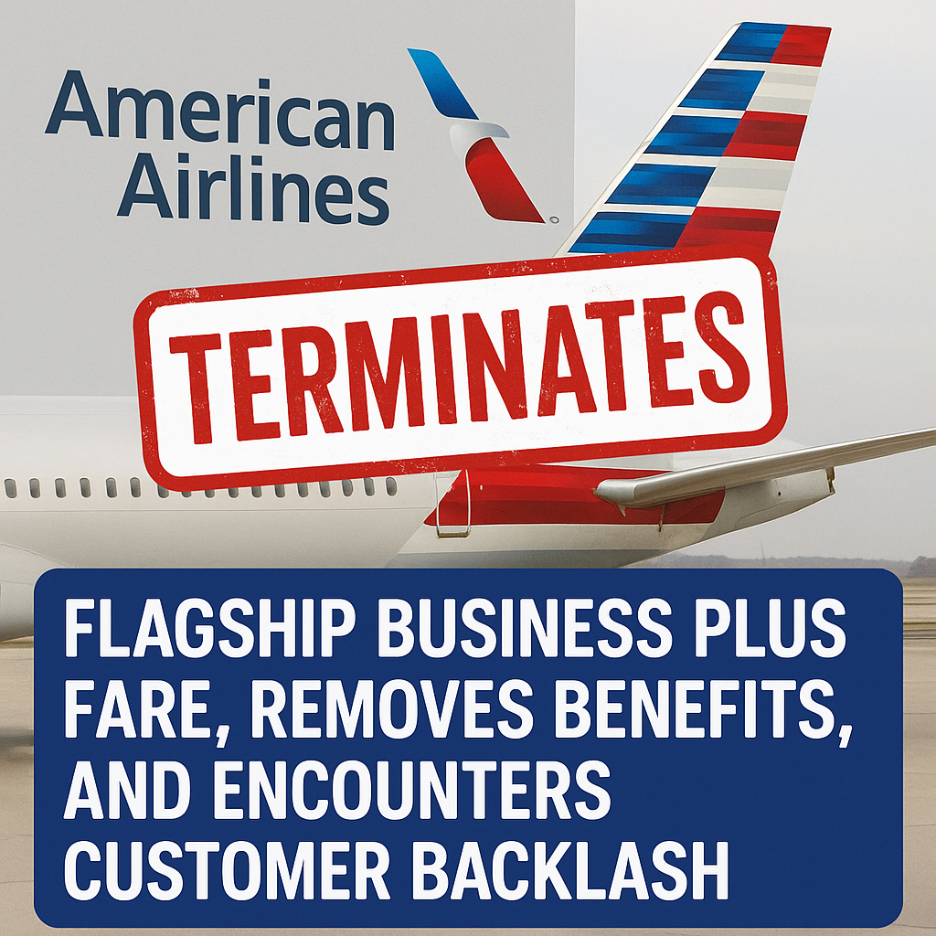American Airlines Terminates Flagship Business Plus Fare, Removes Benefits, and Encounters Customer Backlash