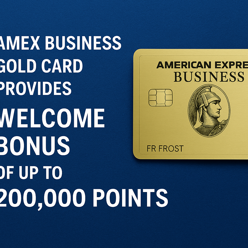 Amex Business Gold Card Provides Welcome Bonus of Up to 200,000 Points