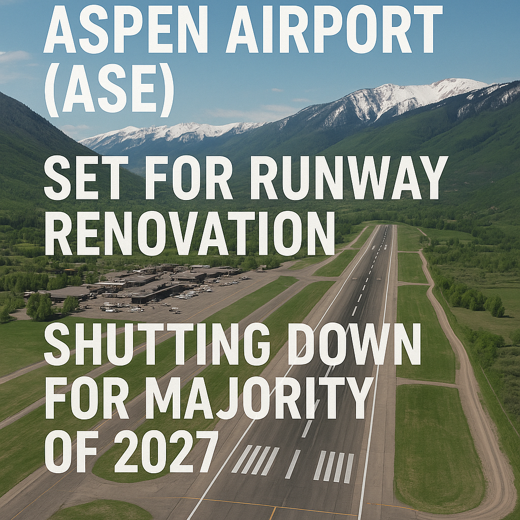 Aspen Airport (ASE) Set for Runway Renovation, Shutting Down for Majority of 2027